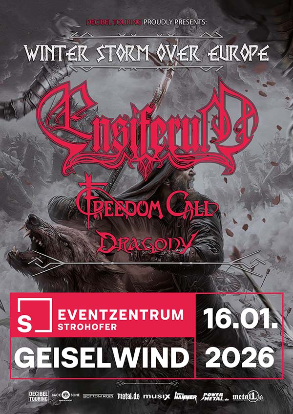Ensiferum, Freedom Call und Dragony am 16.01.2026 in der Musichall Geiselwind