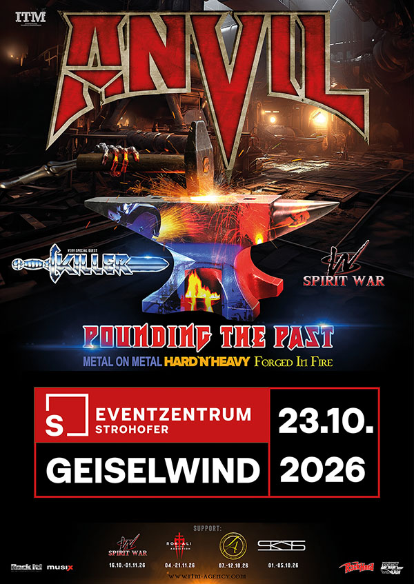 Anvil mit Killer und Spirit War am 23.10.2026 in Geiselwind