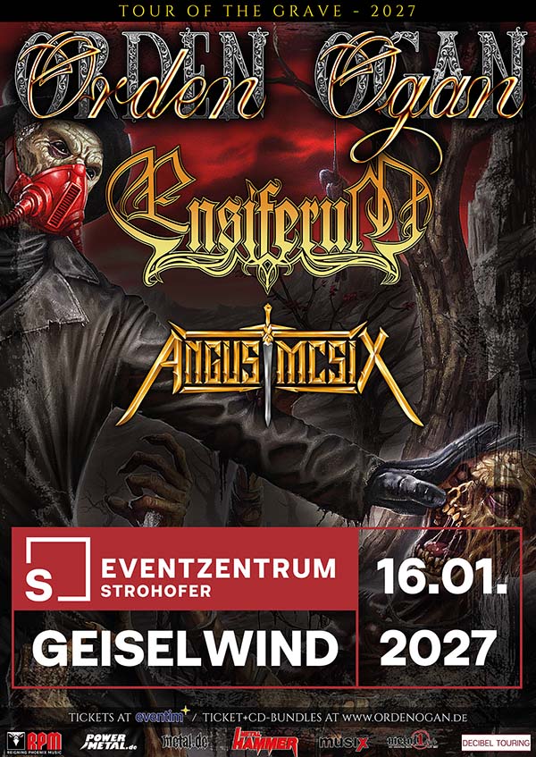 Orden Ogan + Ensiferum + Angus McSix am 16.01.2027 in der Musichall Geiselwind